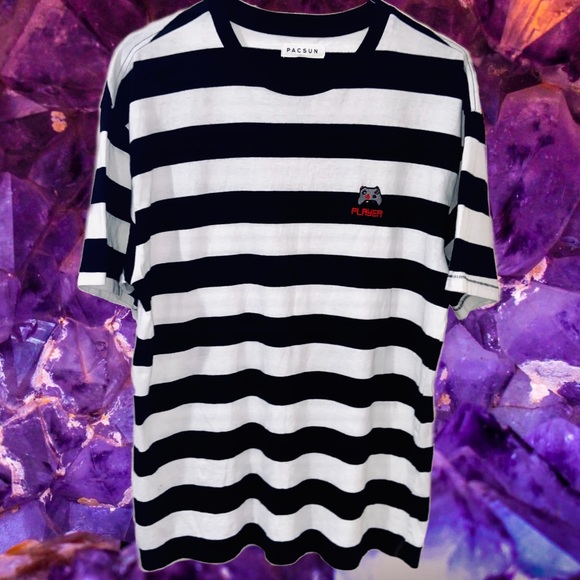 Never Worn- PacSun Players Striped Regular T-Shirt - Picture 7 of 8